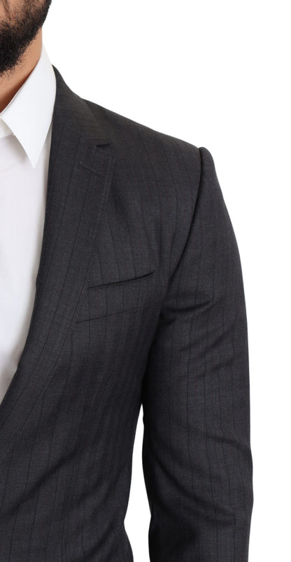 Dolce &amp; Gabbana Schwarzer einreihiger Wollmantel MARTINI Blazer