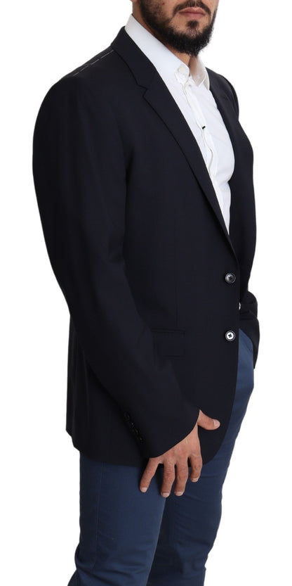 Dolce &amp; Gabbana Schwarzer Wollstretch-Mantel für Herren MARTINI Blazer