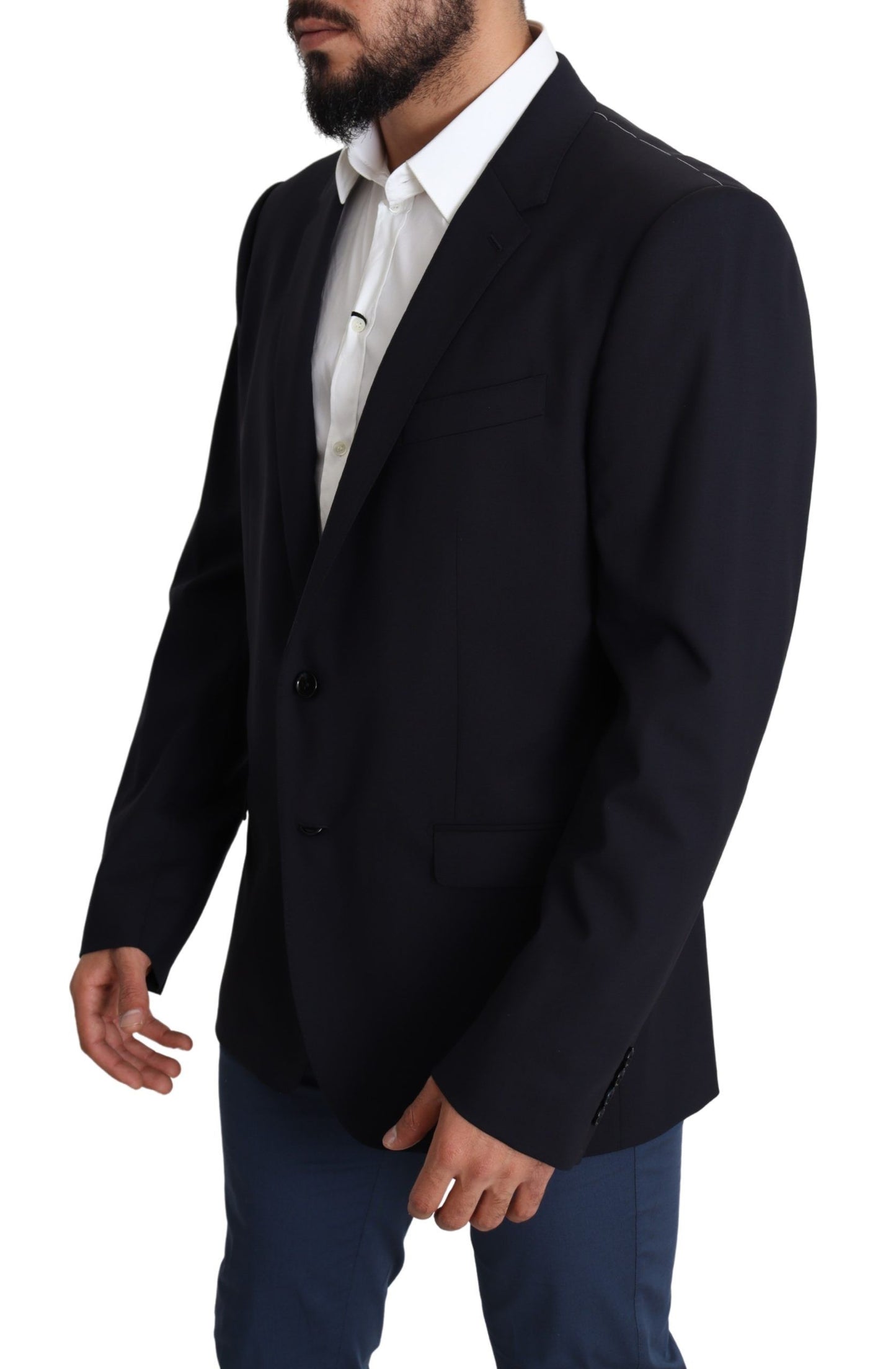 Dolce &amp; Gabbana Schwarzer Wollstretch-Mantel für Herren MARTINI Blazer
