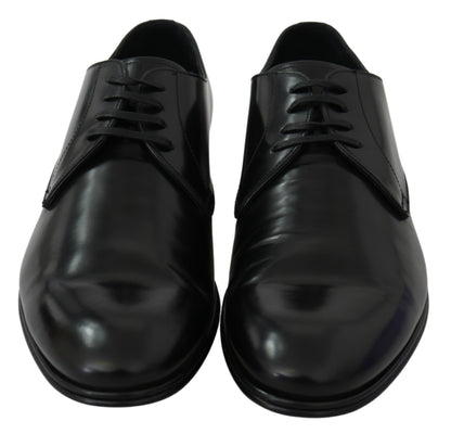 Dolce &amp; Gabbana – Derby Napoli – Formelle Schuhe aus schwarzem Leder