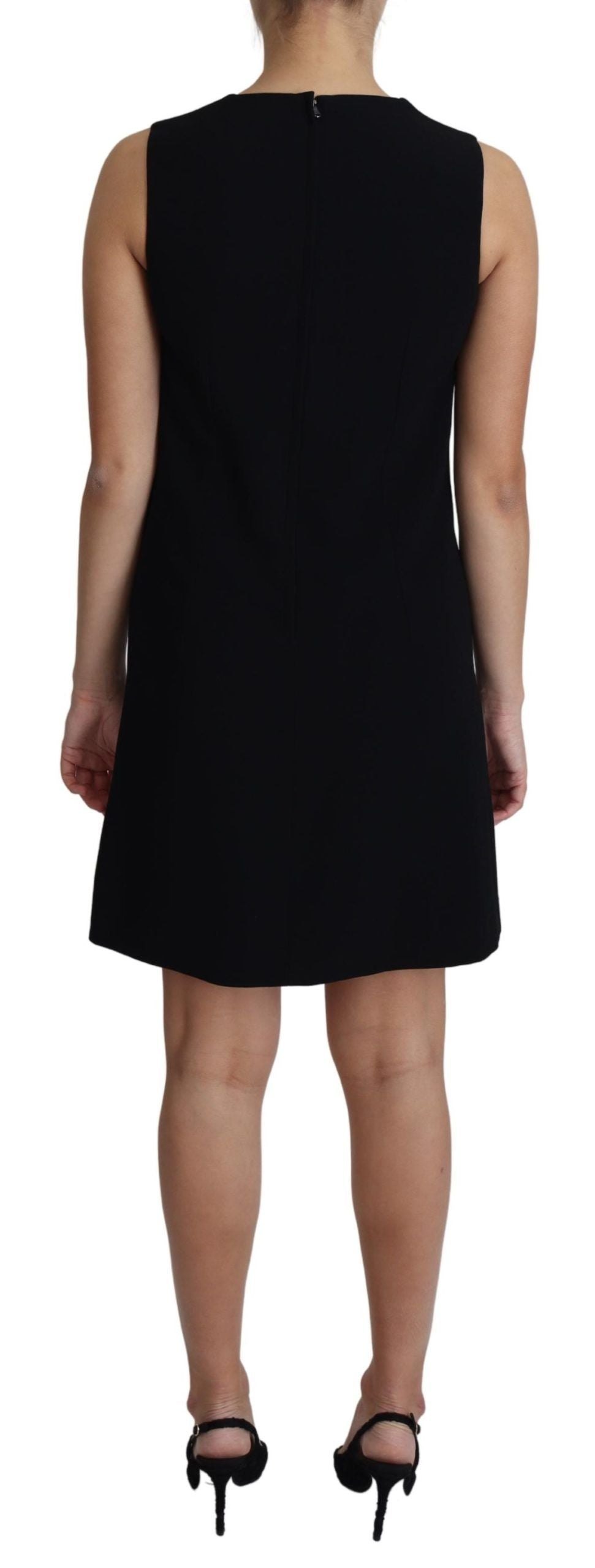 Dolce &amp; Gabbana – Schwarzes A-Linien-Etuikleid aus Viskose-Stretch