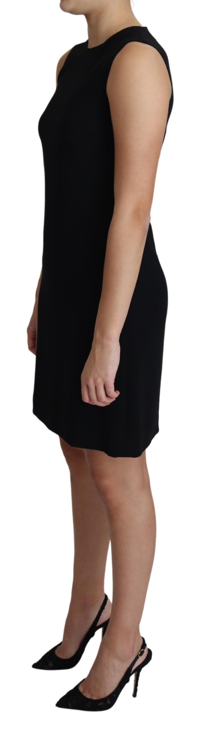 Dolce &amp; Gabbana – Schwarzes A-Linien-Etuikleid aus Viskose-Stretch