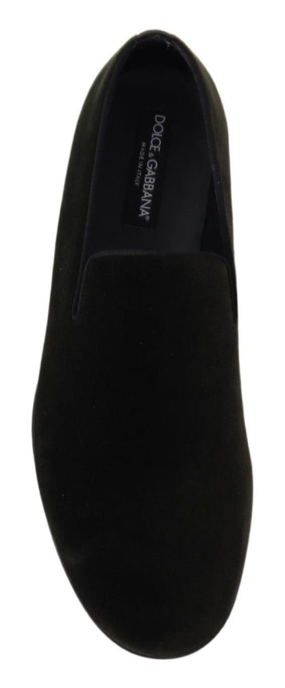 Dolce &amp; Gabbana – Slipper aus grünem Samt für Herren