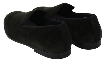 Dolce &amp; Gabbana – Slipper aus grünem Samt für Herren