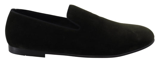 Dolce &amp; Gabbana – Slipper aus grünem Samt für Herren