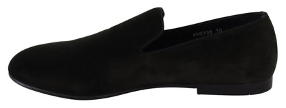 Dolce &amp; Gabbana – Slipper aus grünem Samt für Herren