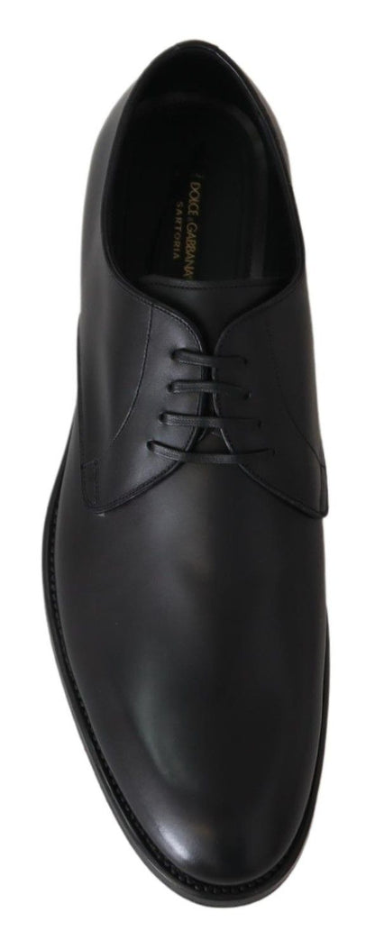 Dolce &amp; Gabbana SARTORIA Handgefertigte Schuhe aus schwarzem Leder