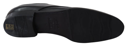 Dolce &amp; Gabbana SARTORIA Handgefertigte Schuhe aus schwarzem Leder