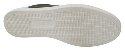 Dolce &amp; Gabbana Weiß Grün Leder Low Top Sneakers Schuhe
