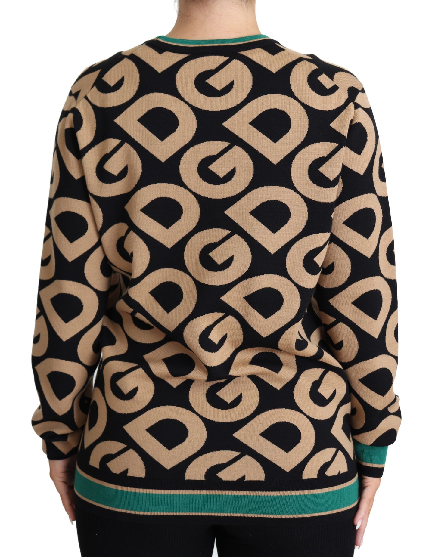 Dolce &amp; Gabbana Mehrfarbiger Pullover mit Rundhalsausschnitt aus Wolle „DG Mania“