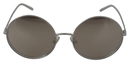 Dolce &amp; Gabbana Silver Plated Round Gray Le nses Women Sunglasses