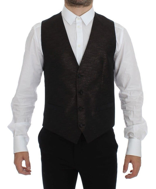 Dolce &amp; Gabbana – Schwarze Weste aus Wolle mit Logo