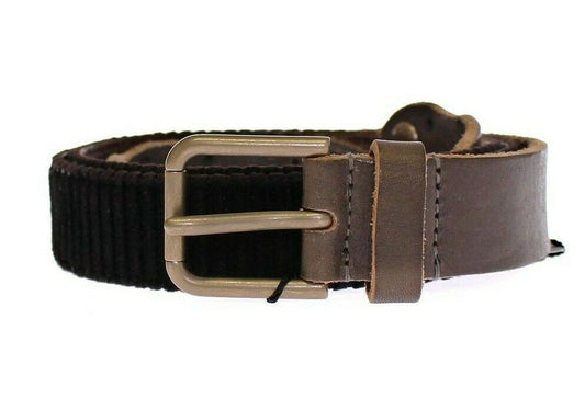 Dolce &amp; Gabbana Brauner Leder-Logo-Cintura-Gürtel