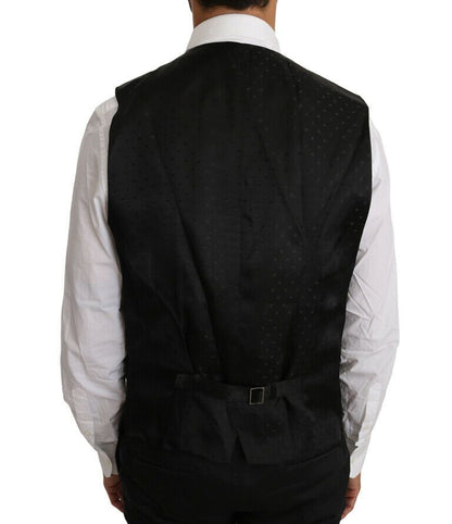 Dolce &amp; Gabbana – Schwarzer Cardigan aus einfarbiger Wolle und Seide