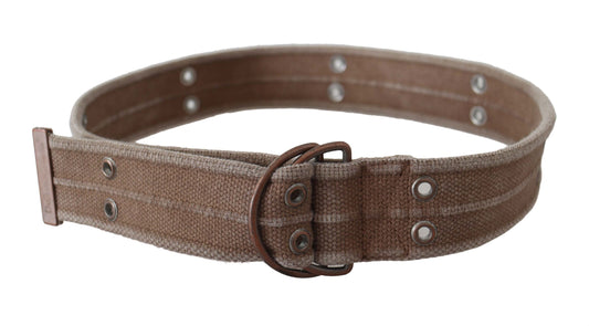 Dolce &amp; Gabbana Beige Leder Logo Gürtel Sling Cintura Schnalle