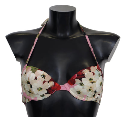 Dolce &amp; Gabbana Mehrfarbiger Badeanzug mit Blumenmuster, Strandmode, Bikinioberteile