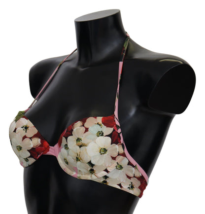 Dolce &amp; Gabbana Mehrfarbiger Badeanzug mit Blumenmuster, Strandmode, Bikinioberteile