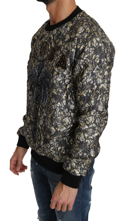 Dolce &amp; Gabbana Mehrfarbiger SAMBA Jacquard-Pullover mit Palmenmotiv