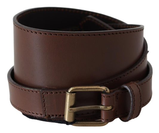 PLEIN SUD Braun Breites Leder Rustikal Gold Metallschnalle Dunkel