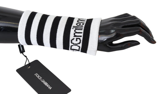 Dolce &amp; Gabbana – DGMillennials – Armband aus Wolle in Schwarz und Weiß