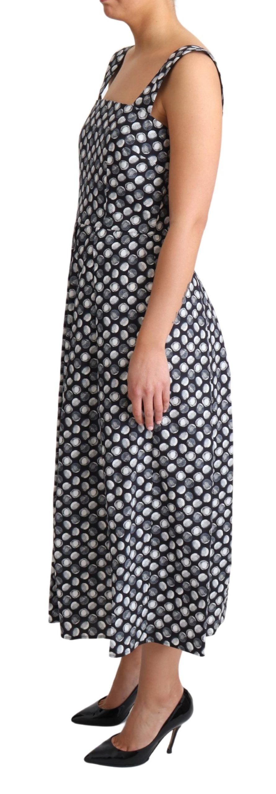 Dolce &amp; Gabbana – Blaues A-Linien-Kleid aus Baumwolle mit geometrischem Muster
