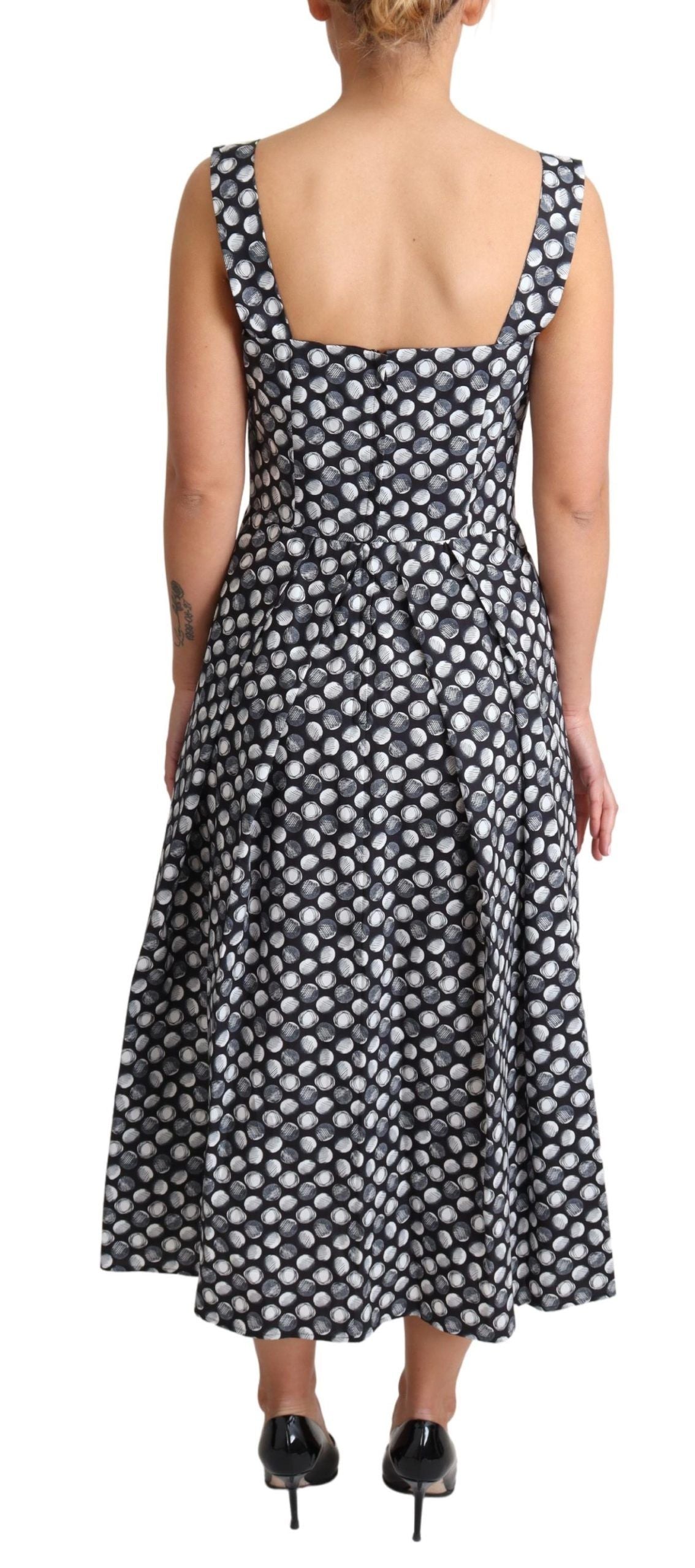 Dolce &amp; Gabbana – Blaues A-Linien-Kleid aus Baumwolle mit geometrischem Muster