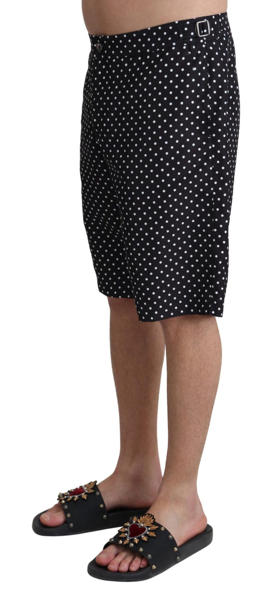 Dolce &amp; Gabbana Black Polka Dots Beachwear Shorts Swimwear