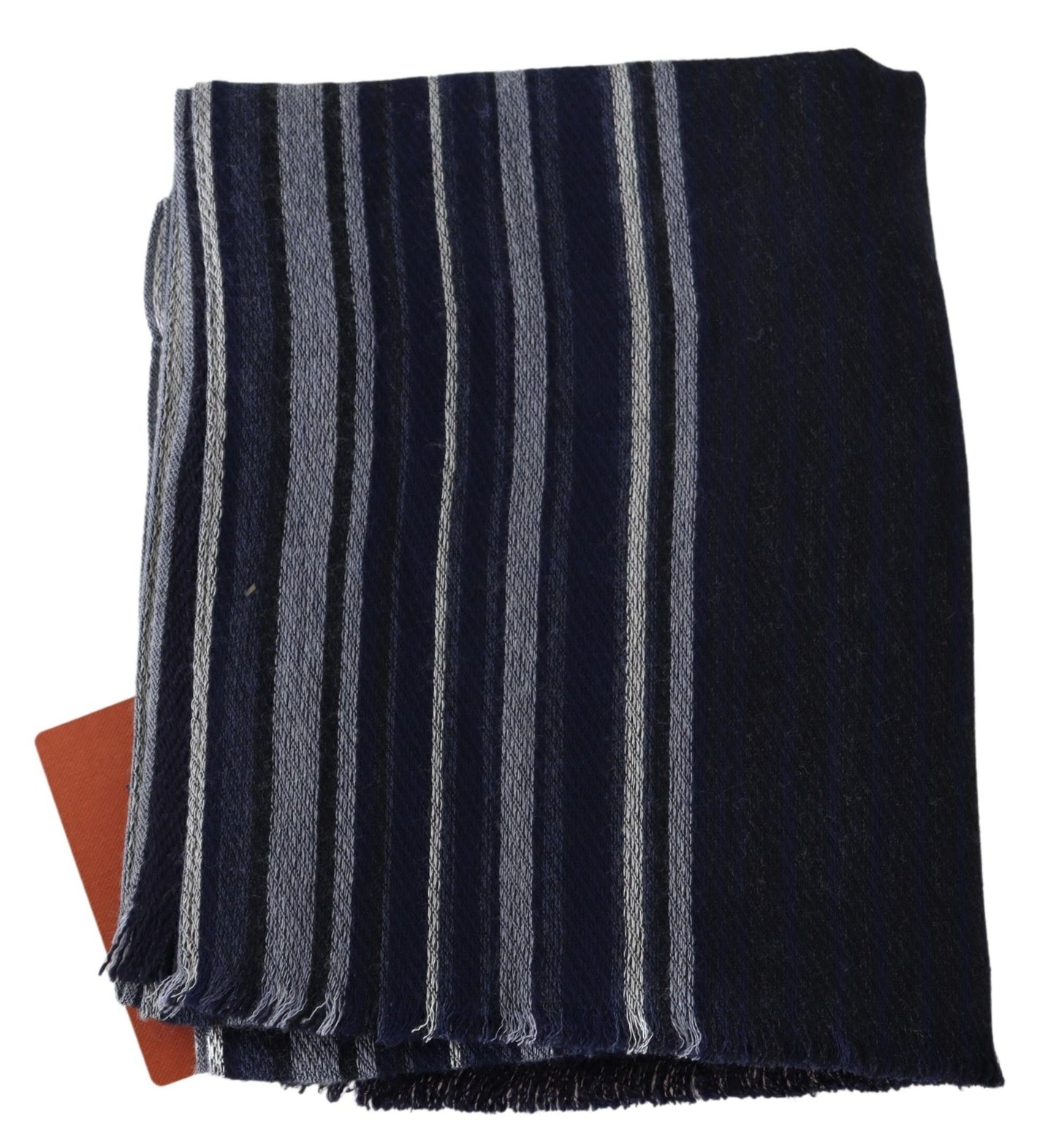 Missoni – Mehrfarbiger, gestreifter Unisex-Wickelschal aus Wolle mit Fransen