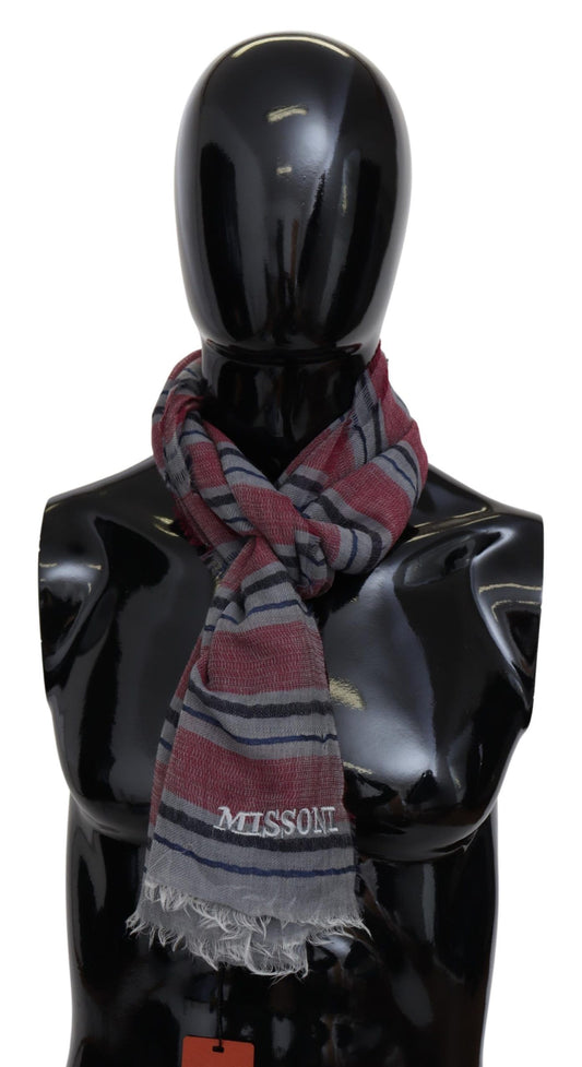 Missoni – Mehrfarbig gestreifter Unisex-Halswickelschal aus Wollmischung