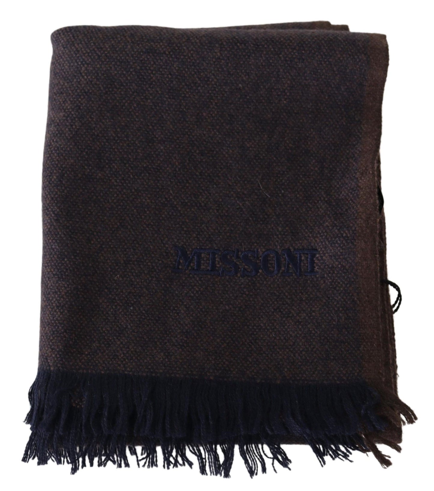 Missoni Brauner Unisex-Halswickelschal aus 100 % Kaschmir mit Fransen