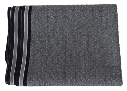 Missoni Graues Streifenmuster, 100 % Wolle, Unisex-Halswickelschal