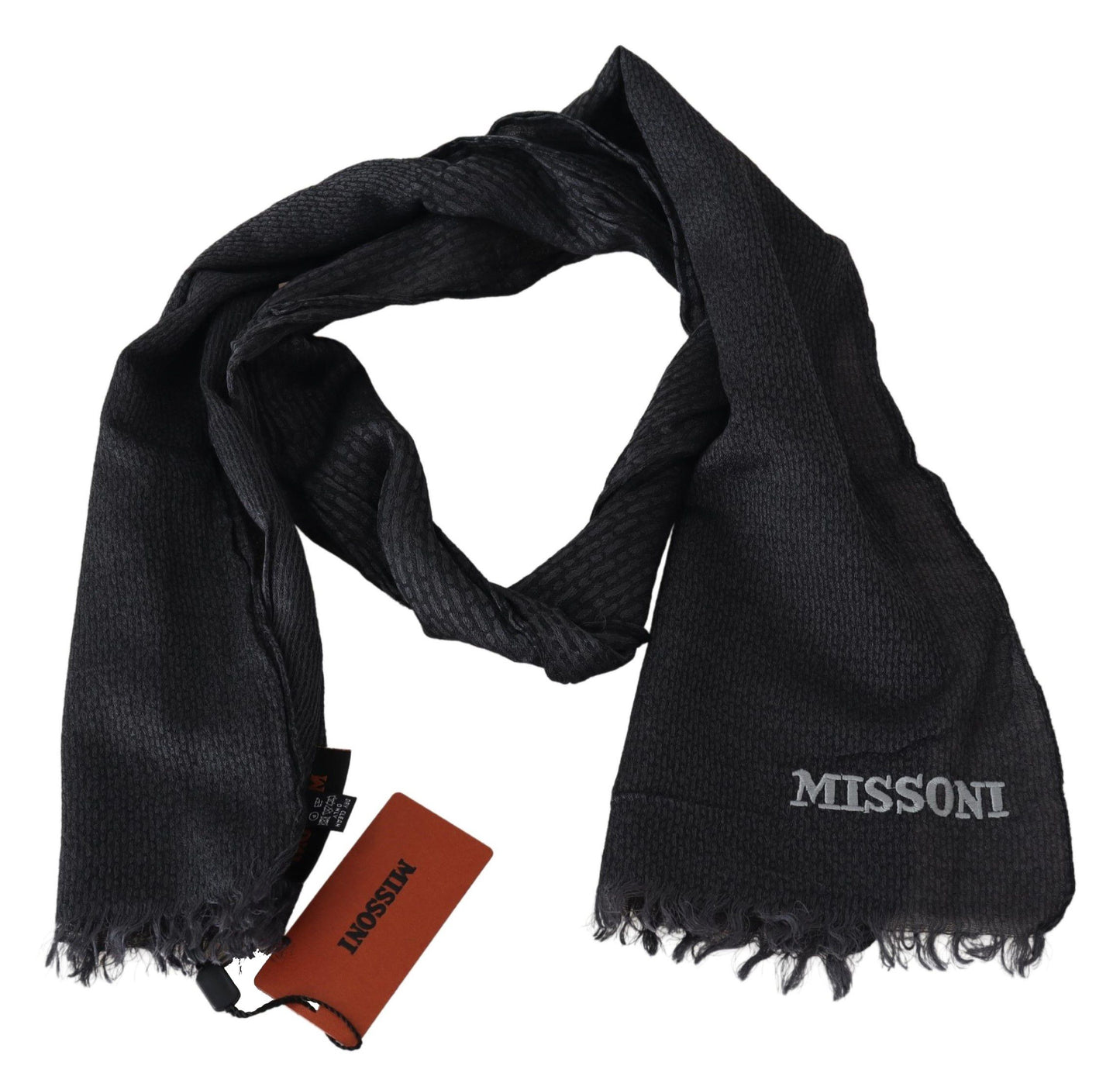 Missoni – Schwarzer Unisex-Halswickelschal aus Wollstrick