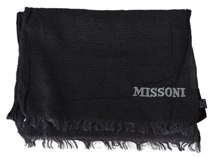 Missoni – Schwarzer Unisex-Halswickelschal aus Wollstrick