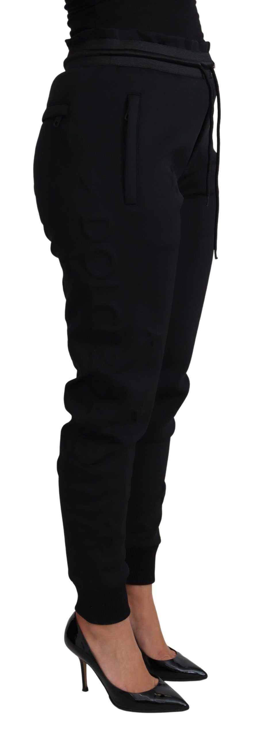 Dolce &amp; Gabbana – Jogginghose aus schwarzem Polyester-Neopren