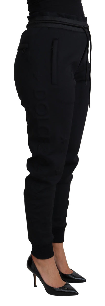 Dolce &amp; Gabbana – Jogginghose aus schwarzem Polyester-Neopren