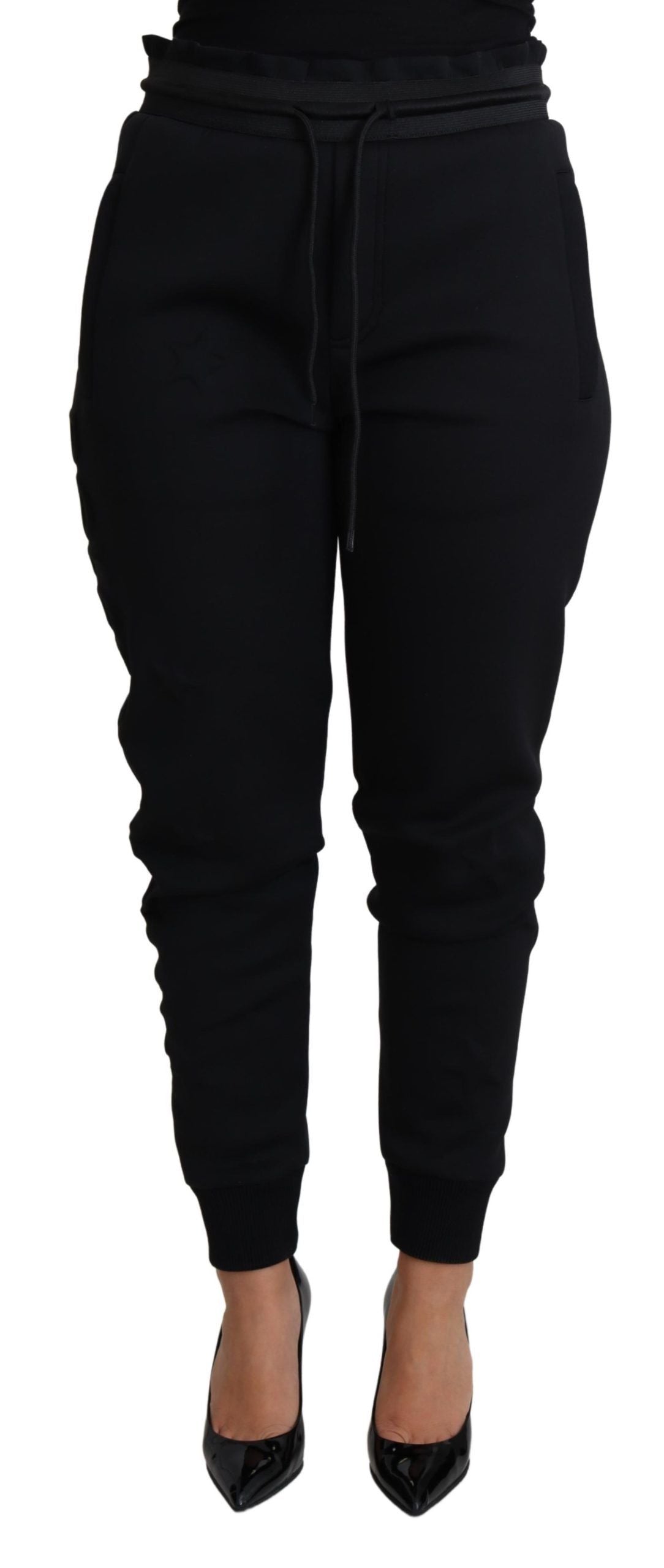 Dolce &amp; Gabbana – Jogginghose aus schwarzem Polyester-Neopren