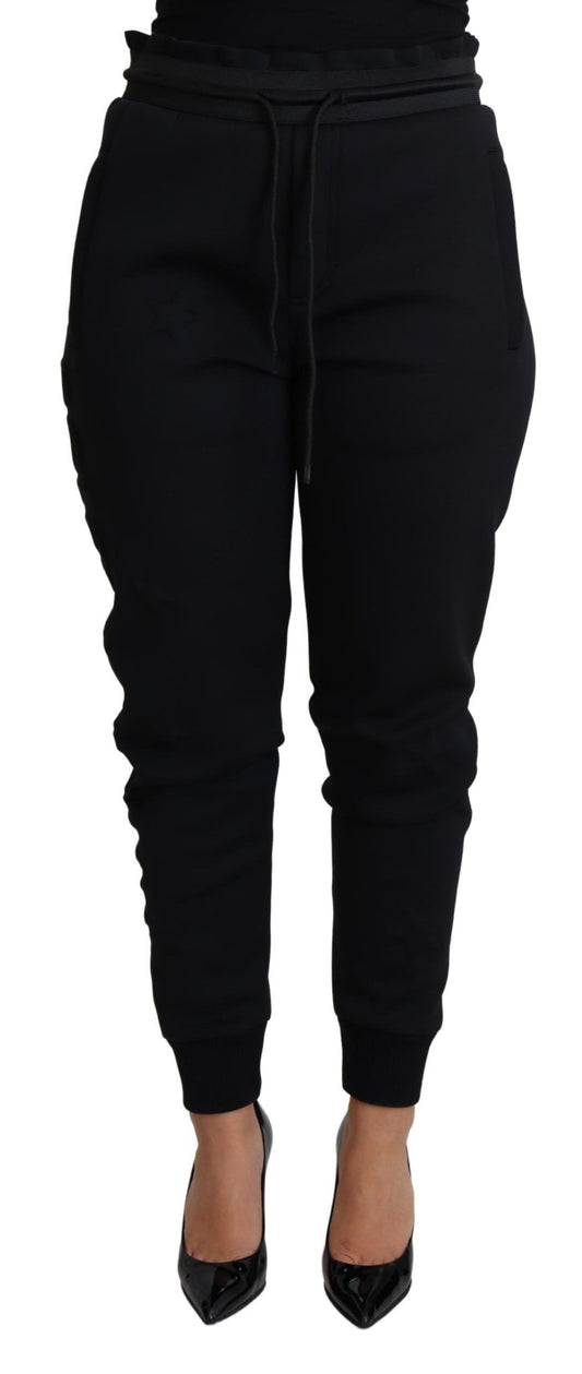 Dolce &amp; Gabbana – Jogginghose aus schwarzem Polyester-Neopren