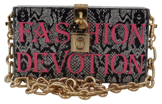 Dolce &amp; Gabbana Graue Fashion Devotion Clutch Plexi SICILY BOX Geldbörse