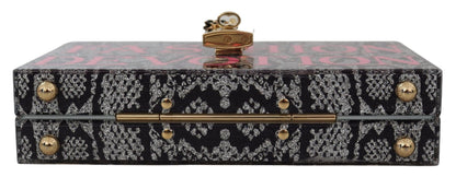 Dolce &amp; Gabbana Graue Fashion Devotion Clutch Plexi SICILY BOX Geldbörse