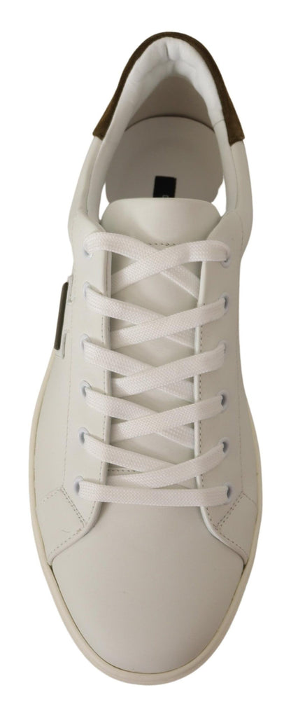 Dolce &amp; Gabbana Weiße Wildleder Herren Low Tops Sneakers