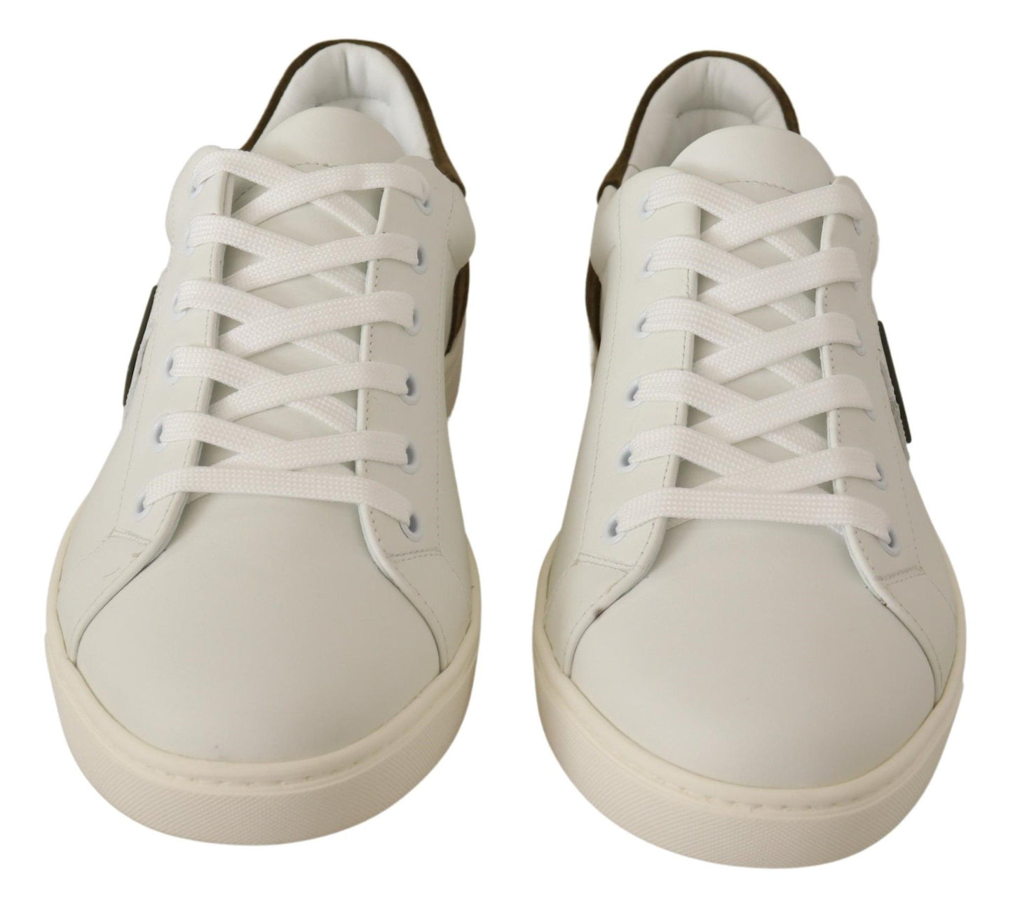 Dolce &amp; Gabbana Weiße Wildleder Herren Low Tops Sneakers