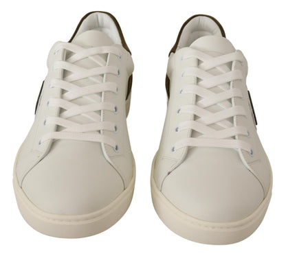 Dolce &amp; Gabbana Weiße Wildleder Herren Low Tops Sneakers