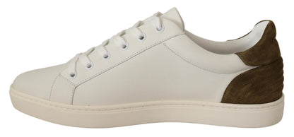 Dolce &amp; Gabbana Weiße Wildleder Herren Low Tops Sneakers
