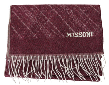 Missoni – Kastanienbrauner Unisex-Halswickelschal aus 100 % Kaschmir mit Fransen