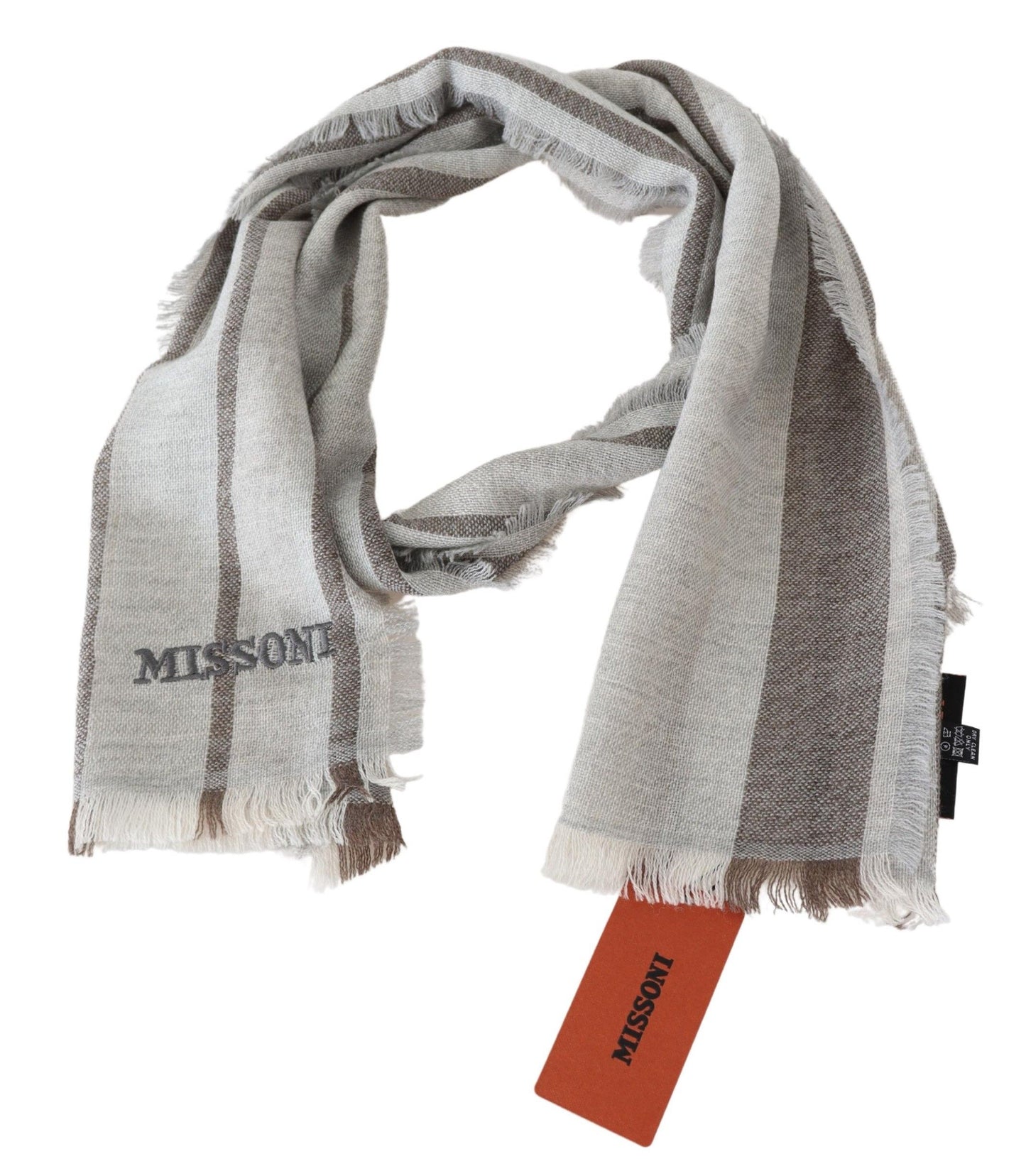 Missoni – Mehrfarbig gestreifter Unisex-Halswickelschal aus Wolle