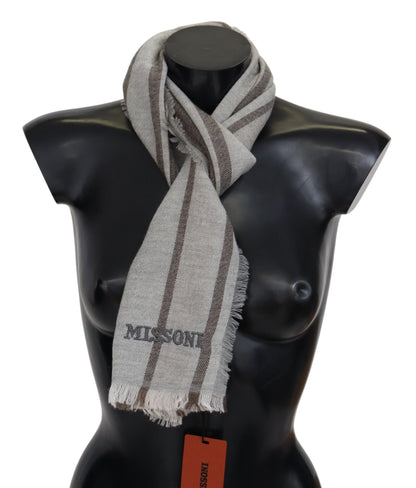 Missoni – Mehrfarbig gestreifter Unisex-Halswickelschal aus Wolle