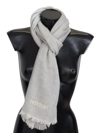 Missoni Grauer Unisex-Halswickelschal aus Wollstrick