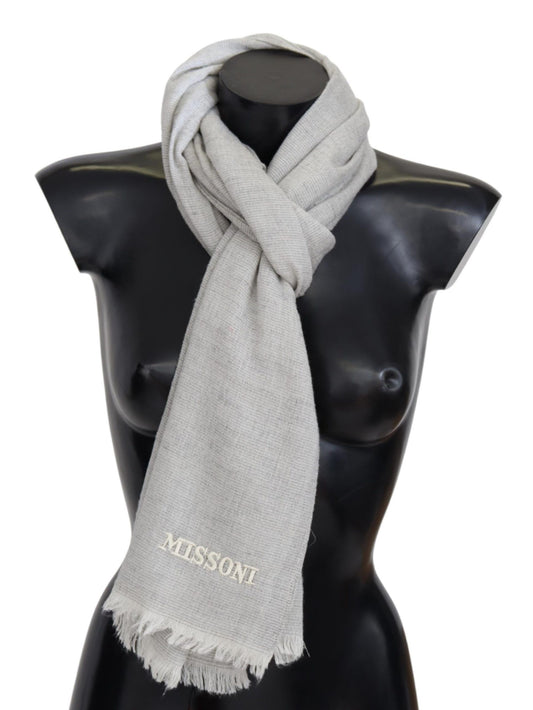 Missoni Grauer Unisex-Halswickelschal aus Wollstrick