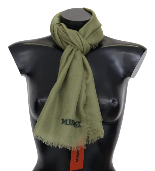 Missoni Grüner Kaschmir Unisex Halswickelschal