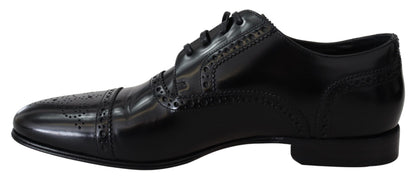 Dolce &amp; Gabbana Herren Derby-Loafer aus schwarzem Leder